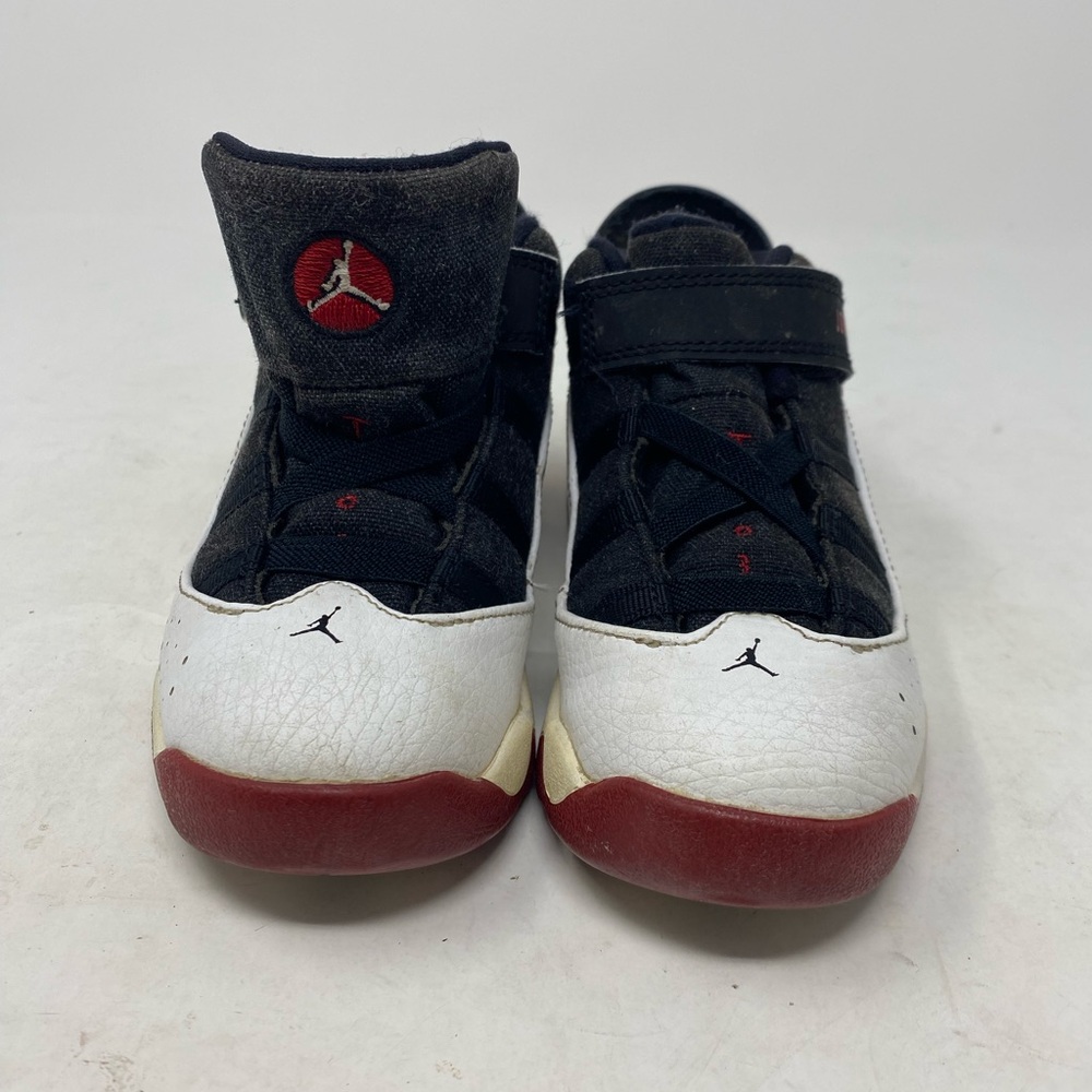 Nike Air Jordan 6 Rings White Black Red Toddlers Size 10C Kids Shoes 323420-012